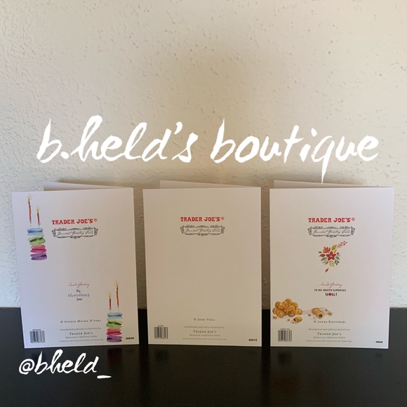 Free w/Purchase — Set of 3 Trader Joe’s Greeting Cards Birthday Blank Thank You - Picture 3 of 10